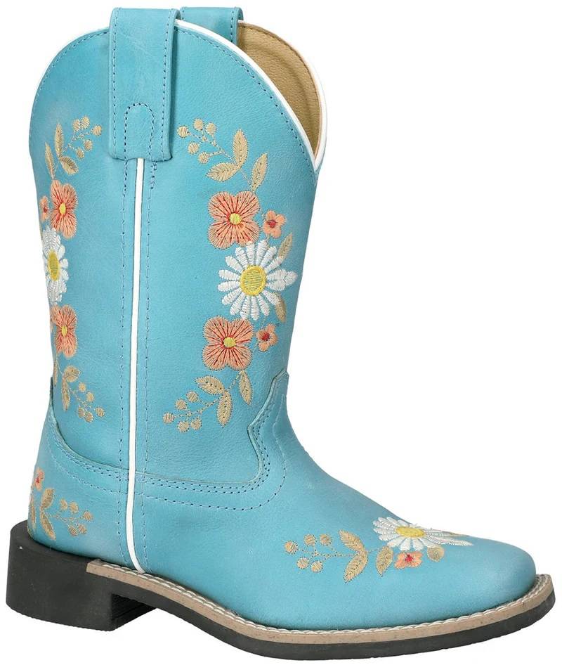 Smoky Mountain Youth Flowers Square Toe Boots