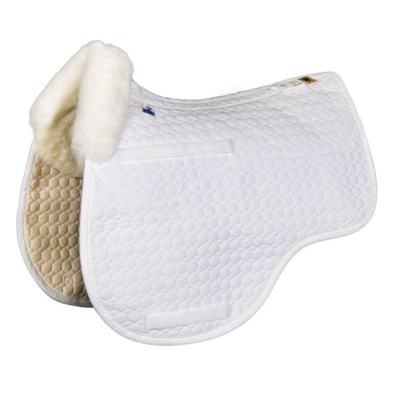 E.A. Mattes Gold Euro-Fit Pad With Sheepskin Trim & Bare Flaps
