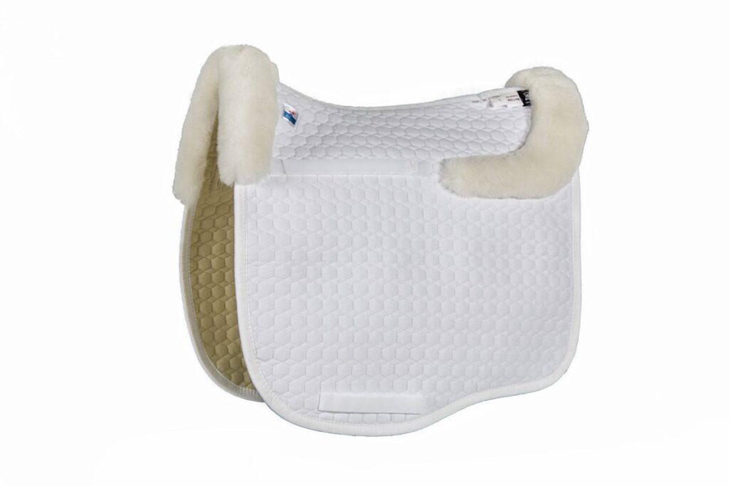 E.A. Mattes Platinum Eurofit Dressage Pad With Bare Flaps & Sheepskin Trim