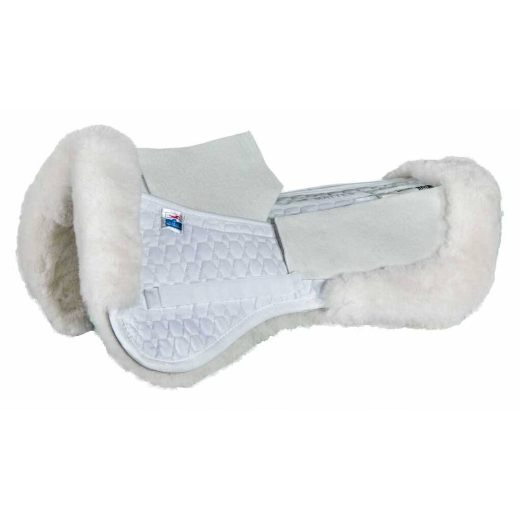 E.A. Mattes Platinum Dressage Correction Half Pad With Sheepskin Trim & Shim Pockets