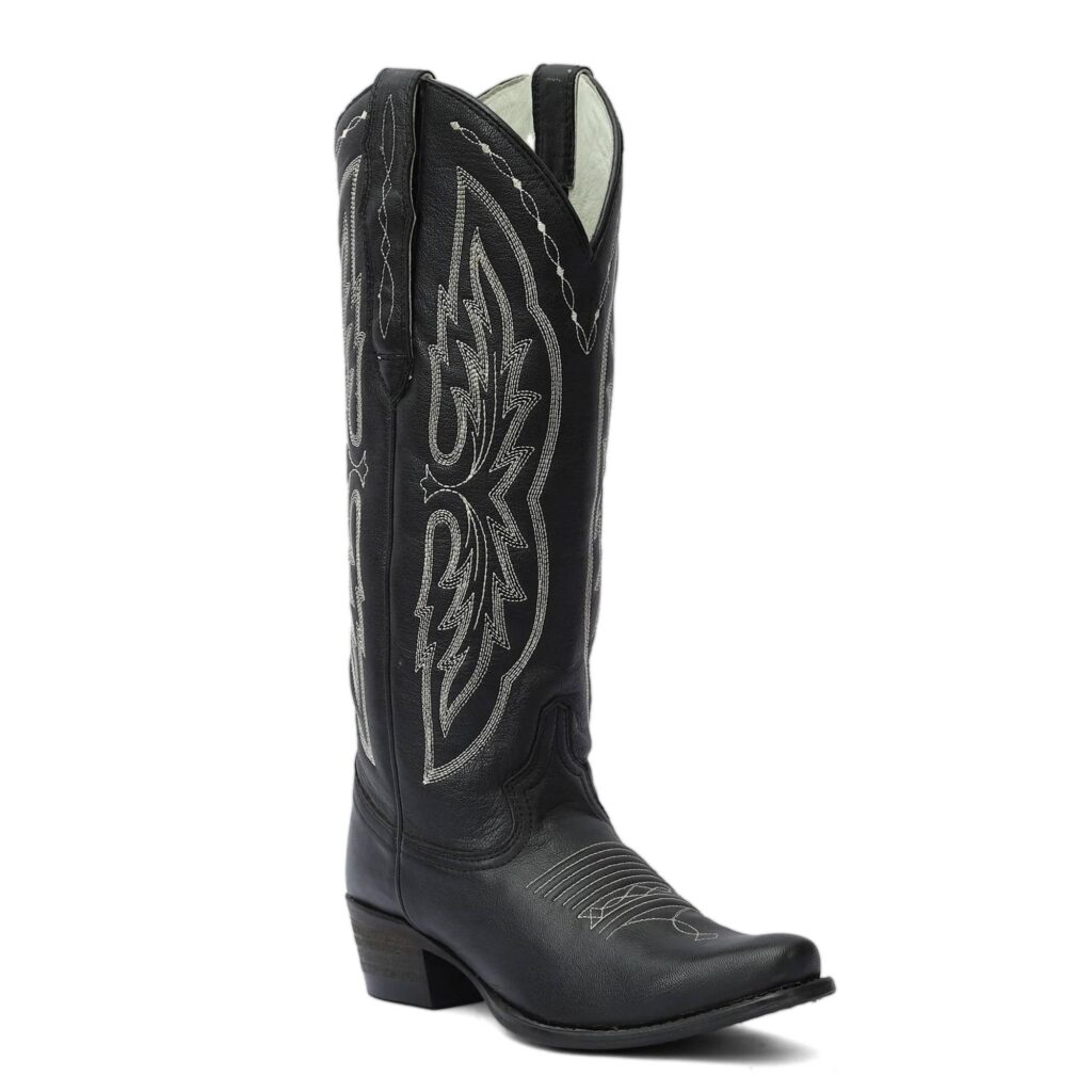 Tuffrider Ladies Cody Embroidered Leather Snip Toe Western Boots
