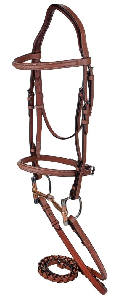 Henri De Rivel Laureate Raised Fancy Stitched Bridle With Laced Reins