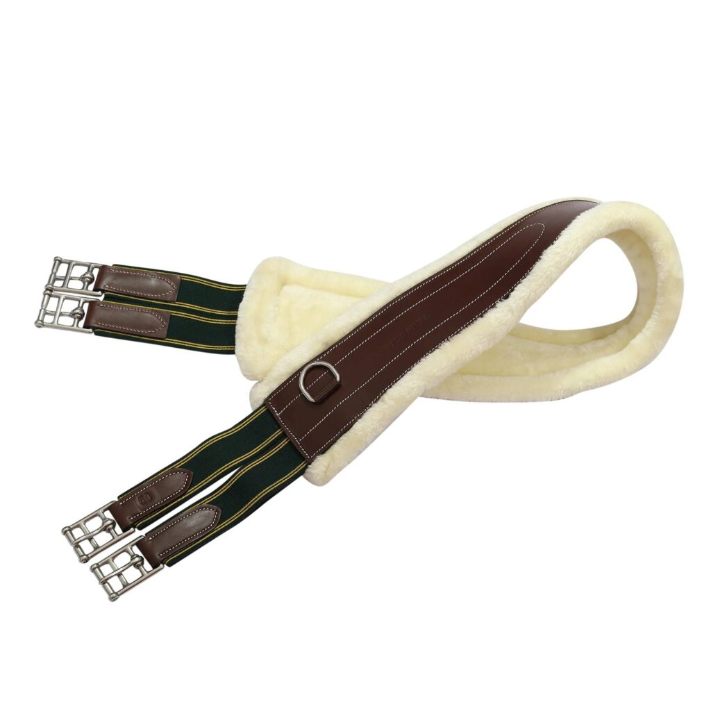Henri De Rivel Contoured Leather Sherpa Fleece Girth