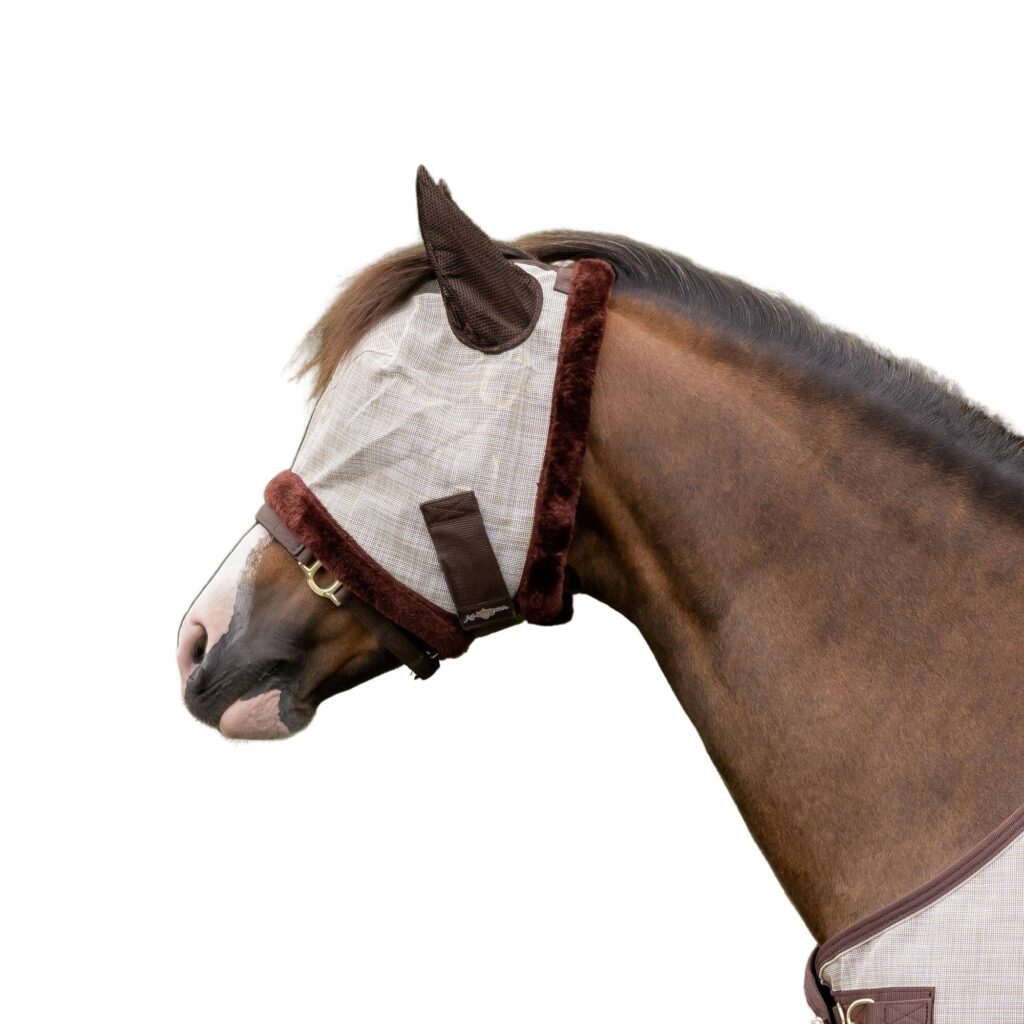 Kensington 73% Uv Pony Fly Mask With Fleece Trim & Soft Mesh Ears