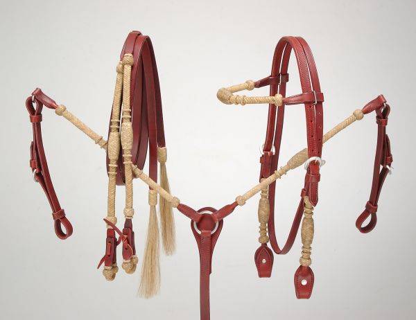 Royal King Heavy Rolled Rawhide Brow Band Headstall