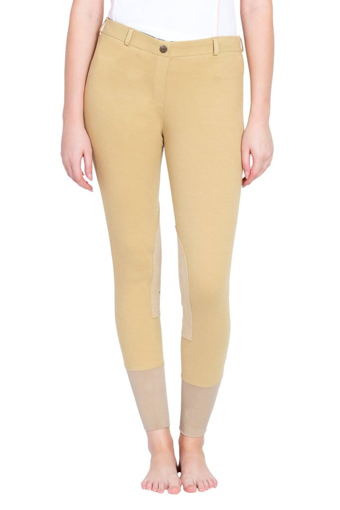 Tuffrider Ladies Cotton Pull-On Knee Patch Breeches