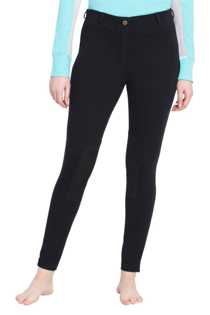 Tuffrider Ladies Cotton Pull On Knee Patch Plus Breeches