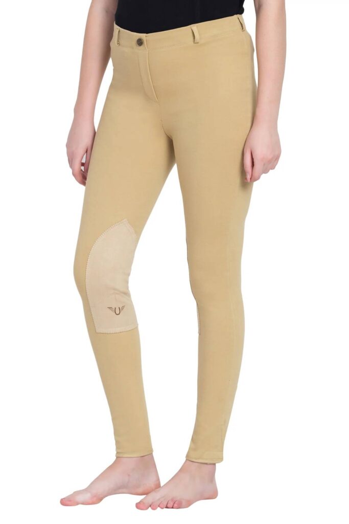 Tuffrider Ladies Cotton Pull On Knee Patch Plus Breeches