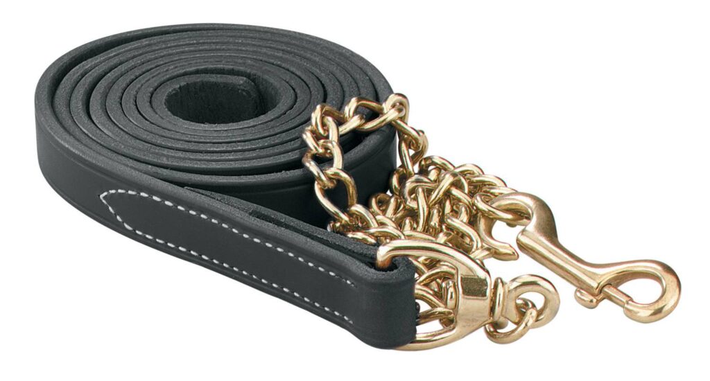 Perri’S Leather Lead With 30″ Solid Brass Chain