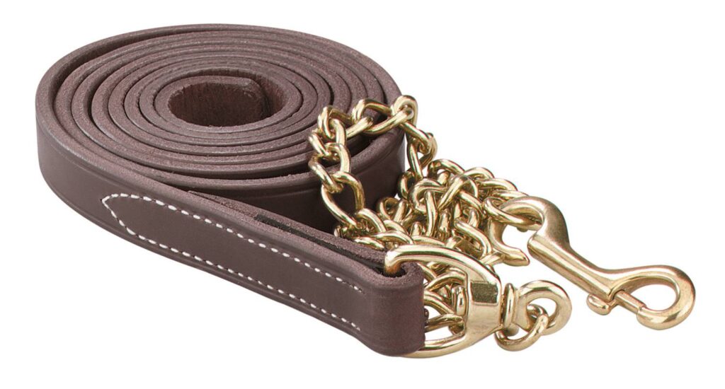 Perri’S Leather Lead With 30″ Solid Brass Chain