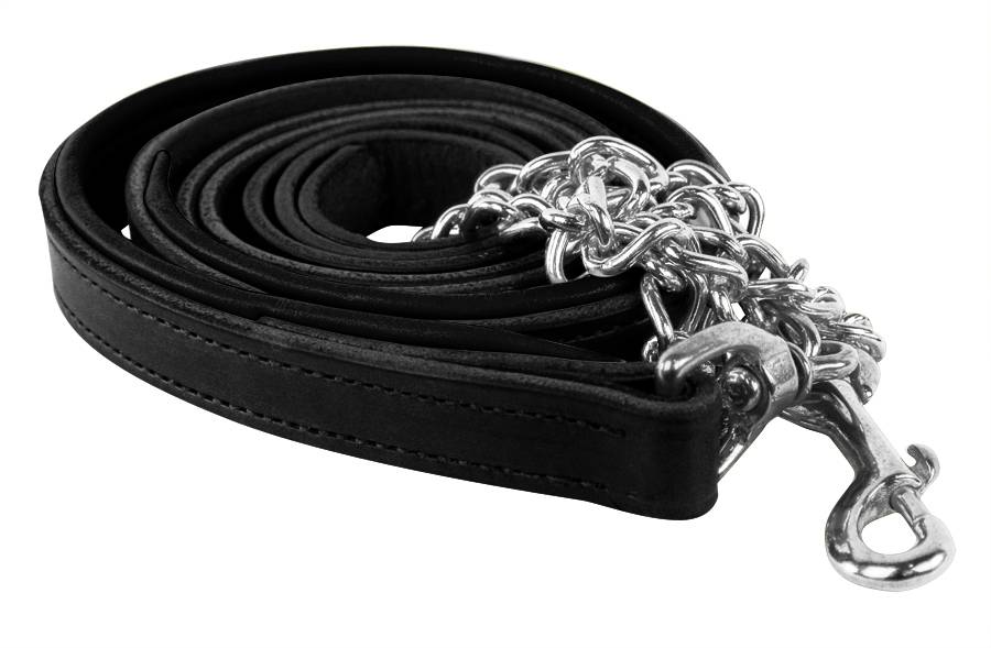 Perri’S Padded Leather Lead With Chain