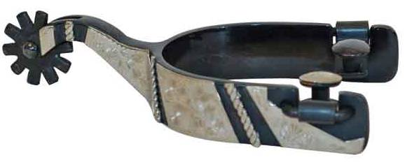 Mens Black Show Spurs, Black Steel 1″