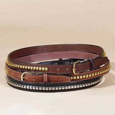 Tory Leather 1″ Stitched Belt With  Clincher Strip