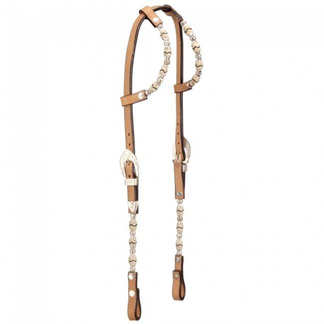 Royal King Rawhide/Ferruled Silver Double Ear Show Headstall