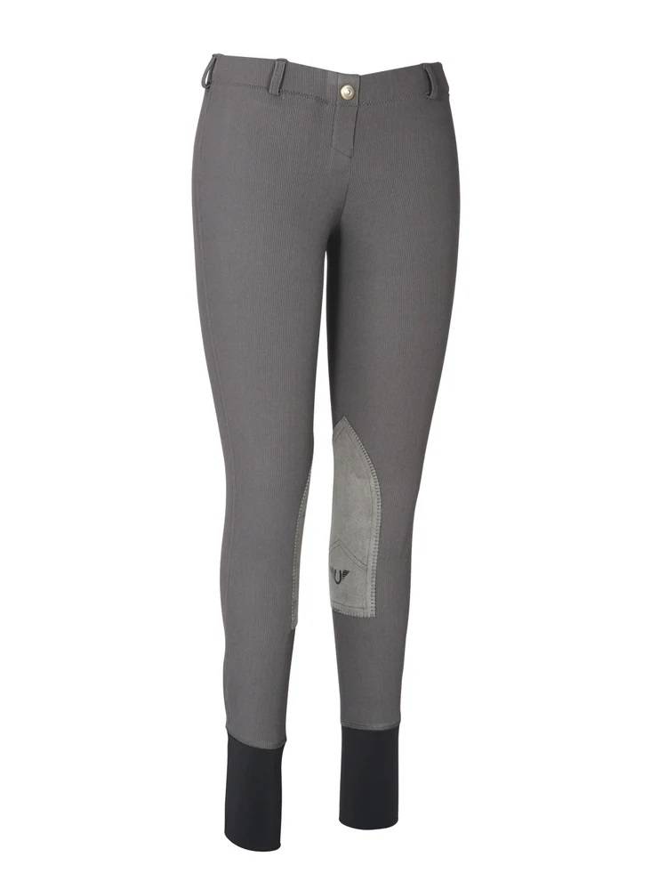Tuffrider Ladies Ribb Lowrise Pull On Knee Patch Breeches