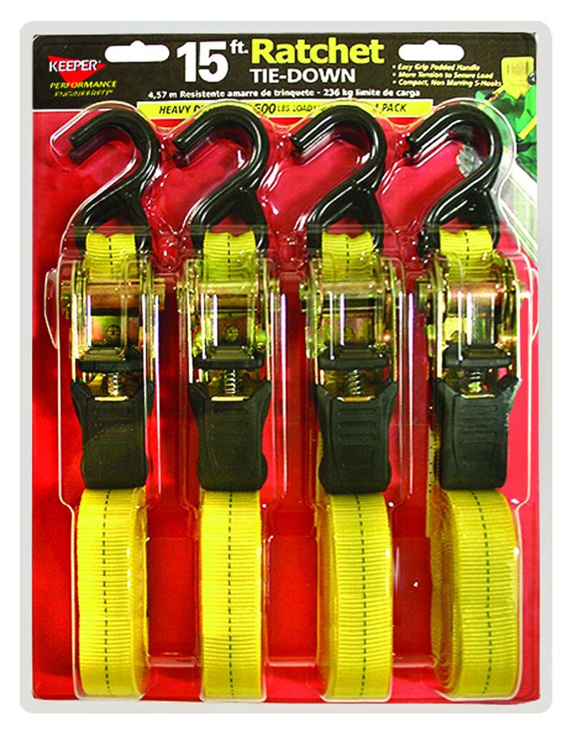 Ratchet Tie Down With  Handle – 4 Pack