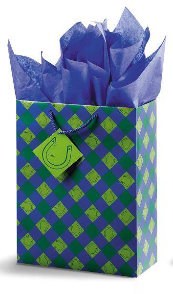 Lucky You! Vertical Vogue Gift Bag – Blue/Green