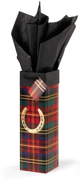 Festive Plaid Wine Gift Bag