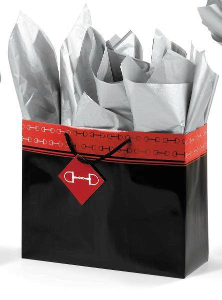 Polished Bits Horizontal Vogue Gift Bag – Black/Red