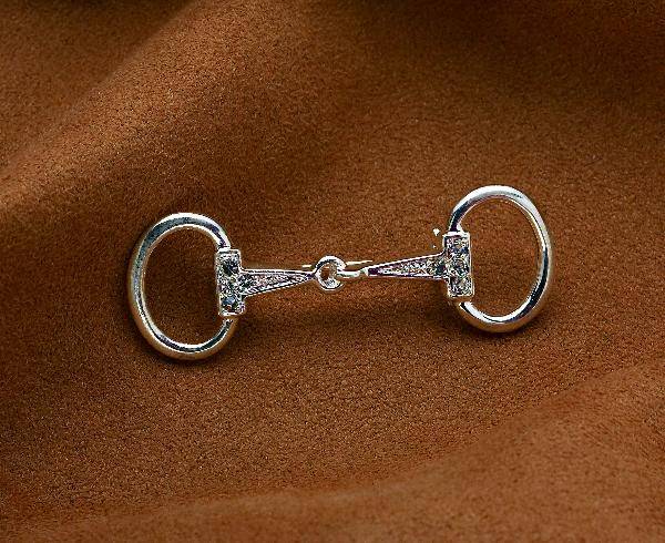 Silver Snaffle Bit Stock Tie Pin