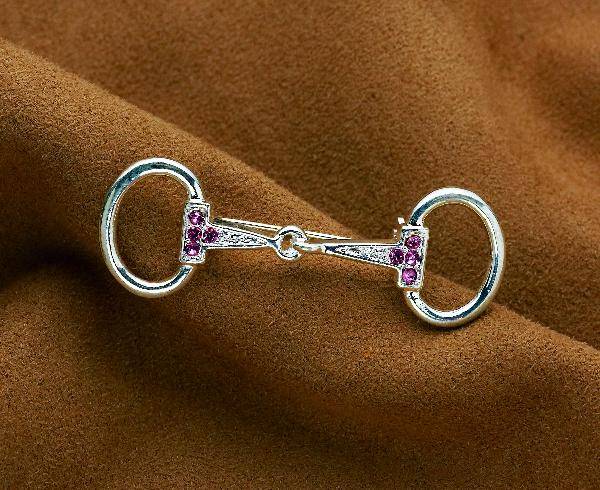 Silver Snaffle Bit Stock Tie Pin