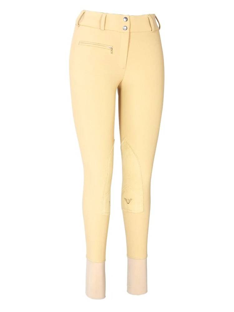 Tuffrider Ladies Ribb Lowrise Wide Waistband Knee Patch Breeches