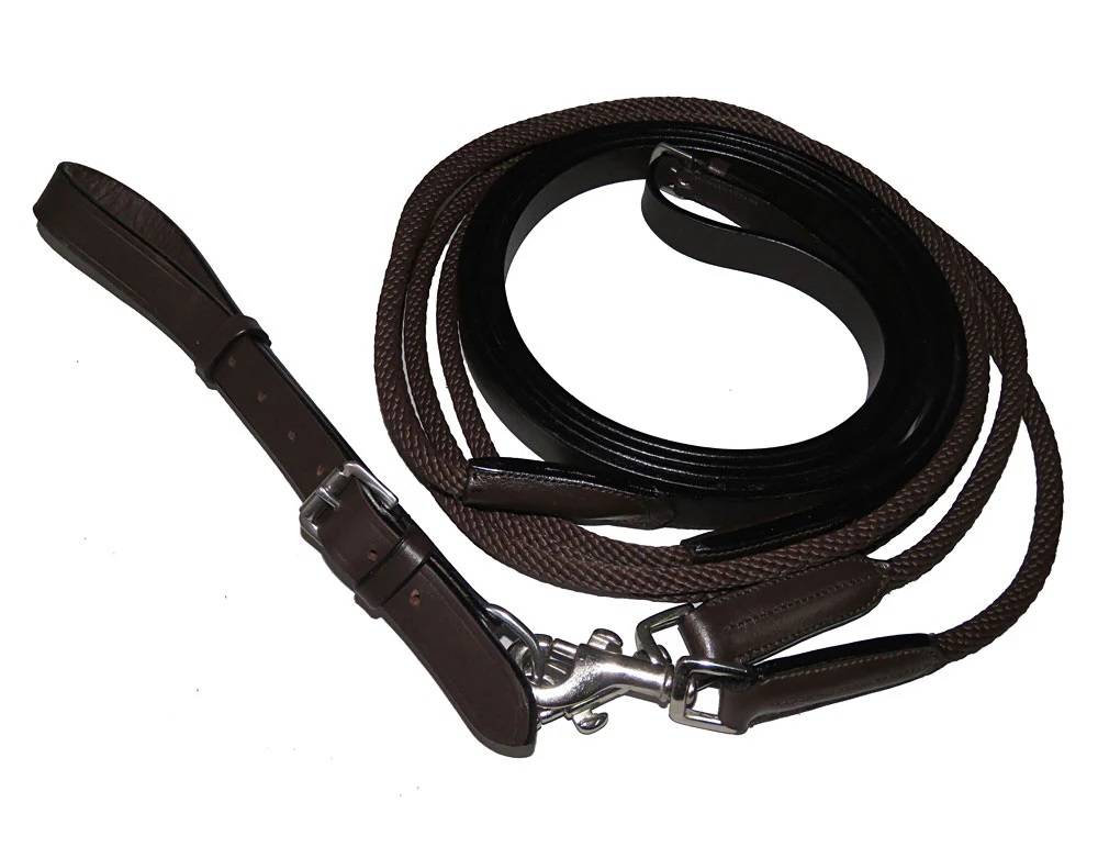 Henri De Rivel Advantage Draw Reins – Rounded Nylon/Leather Snap
