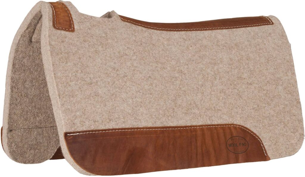 Mustang Tan Wool Contoured Pad With Top Grain Wear Leathers