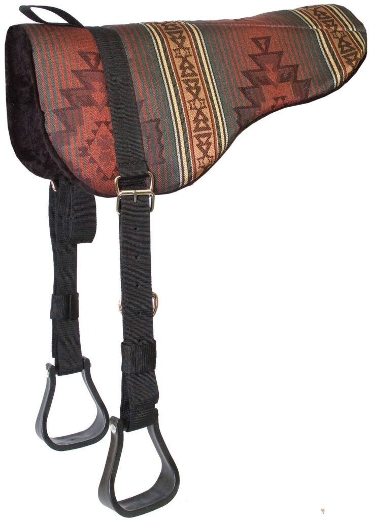 Mustang Sierra Herculon Bareback Pad With Black Fleece Bottom And Stirrups