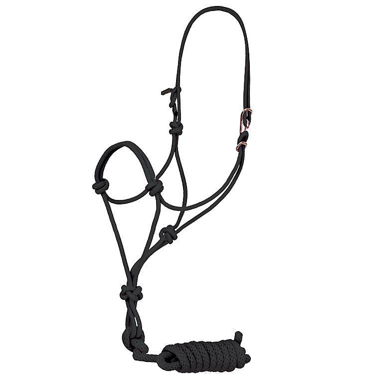 Mustang Easy-On Rope Halter With 8′ Lead