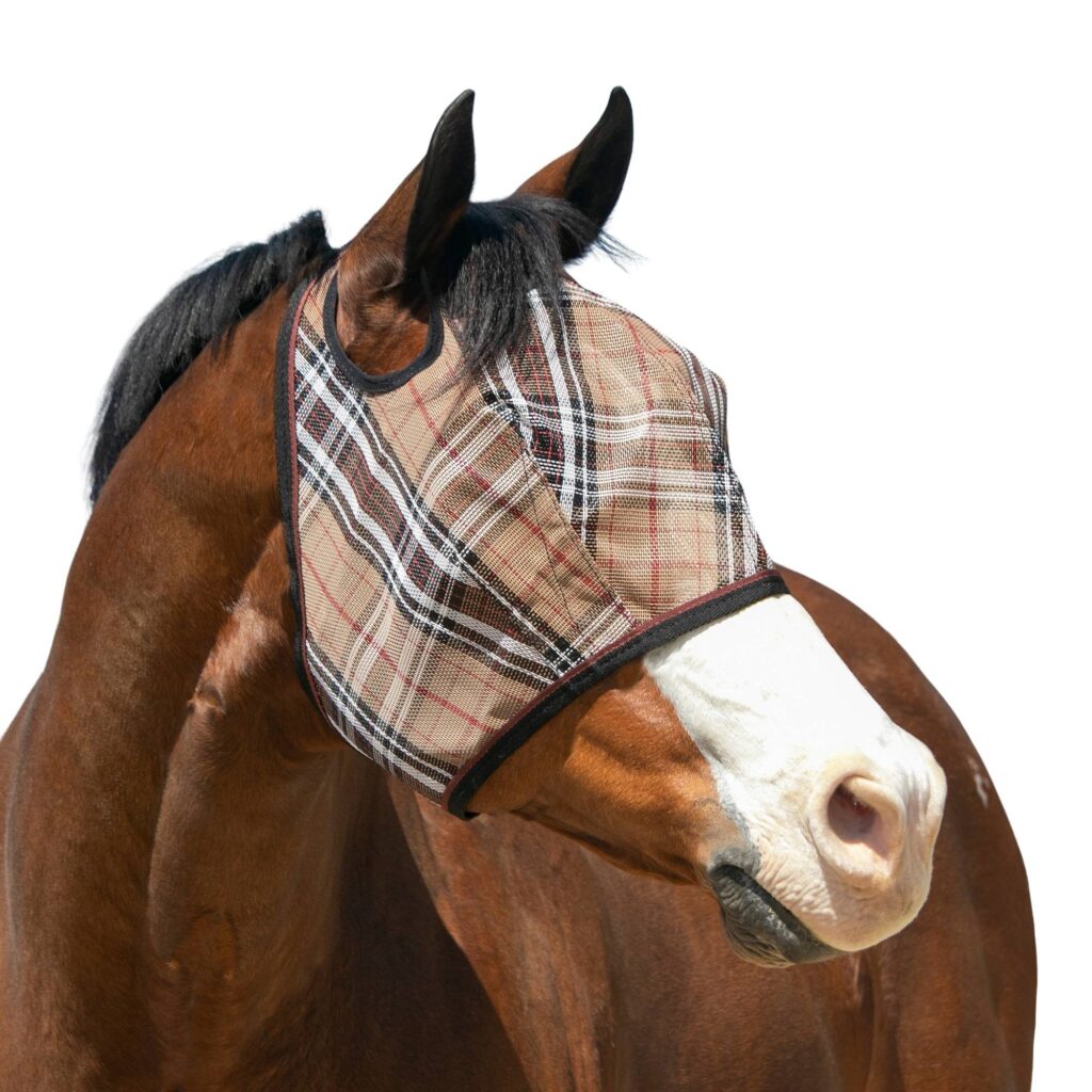 Kensington 73% Uv Fly Mask With Web Trim – Open Ear Design With Forelock Freedom
