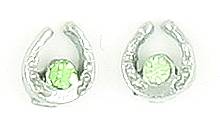 Finishing Touch Mini Horseshoe Cz Birthstone Earrings – Silver Finish