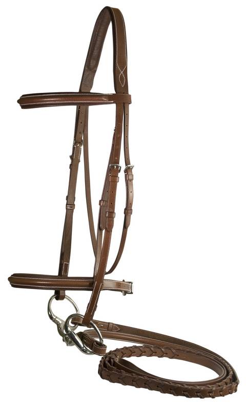 Da Vinci Fancy Raised Padded Comfort Crown Bridle With  Fancy Raised Laced Reins