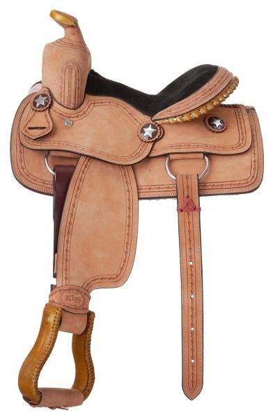 King Series Cowboy Saddle With  Barbwire Package