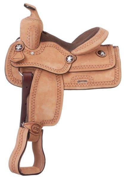 King Series Youth Cowboy Saddle With  Serpentine Tooling Package
