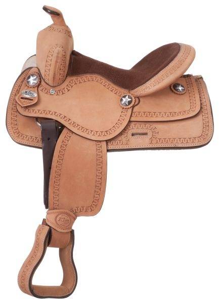 King Series Youth Cowboy Saddle With  Serpentine Tooling Package