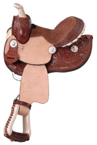 King Series Miniature Barrel Saddle With  Rawhide Package