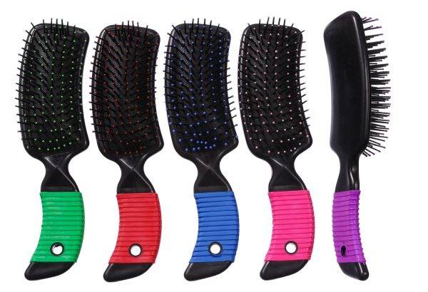 Tough-1 Curved Handle Tail And Mane Brush – 6 Pack